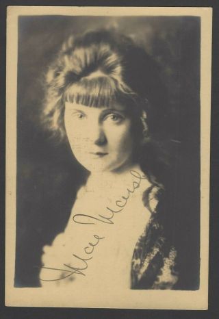 May Mcavoy Silent Movie Star Hand Signed 5x7 Photo