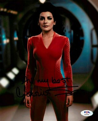 Marina Sirtis " Deanna Troi Star Trek Signed 8x10 Psa Ai22048