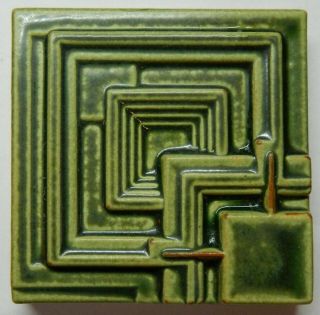 Frank Lloyd Wright Motawi Tileworks Ennis House Art Tile 4 " X 4 " Green