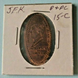 John F Kennedy 35th President Jfk Elongated Copper Penny P&pc 15c