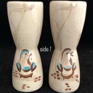 Red Wing Pottery Bob White Salt & Pepper Shaker Set With Stoppers Usa