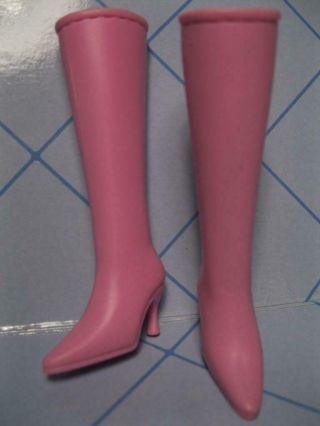 Model Muse Arch Feet Barbie Doll Shoe - Tall Pink High Heel Boots - Back Slit Easyon