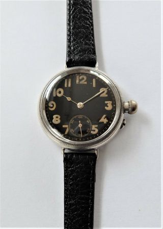 1915 Ww1 Silver Borgel Cased 15 Jewels Swiss Offices Trench Wrist Watch