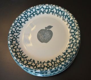 Set Of 6 Tienshan Folkcraft Apple Dinner Plates 10 1/4 Inches