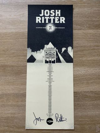 Josh Ritter Autographed Signed Concert Gig Poster Boston 5 - 21 - 10