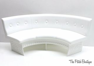 Mattel Barbie® Malibu House™ Replacement Doll Size White Curved Sofa Couch Part