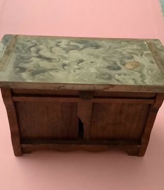 Antique Dolls House Cabinet,  Faux Marble Top.  Spare