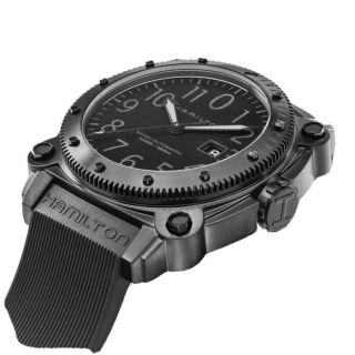 Hamilton Khaki Navy Below Zero Mens Black Rubber Watch 1000m 46mm H78585333