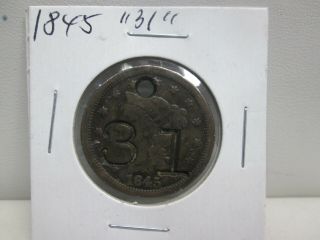 1845 Us Large Cent " 31 " Token From Jewelry