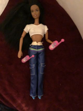 Mattel Head 1990 And Body 1966 African American Barbie With Cell Phones