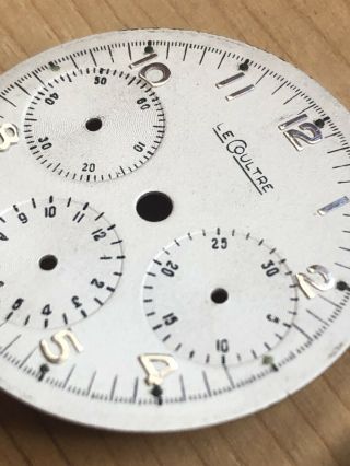 JAEGER LeCOULTRE White Vintage Chronograph Valjoux 72 Steel Watch kit parts 2