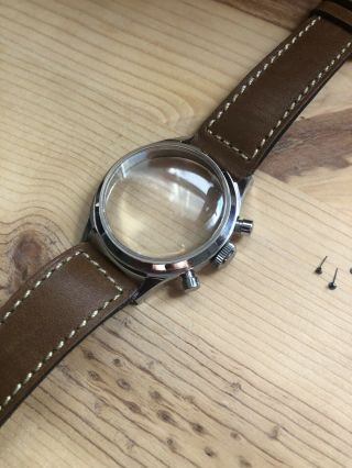 JAEGER LeCOULTRE White Vintage Chronograph Valjoux 72 Steel Watch kit parts 3