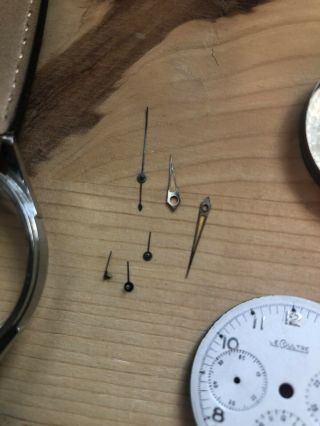 JAEGER LeCOULTRE White Vintage Chronograph Valjoux 72 Steel Watch kit parts 5