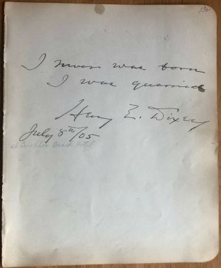Stage Actor and Producer Henry E.  Dixey Autograph Quote 3
