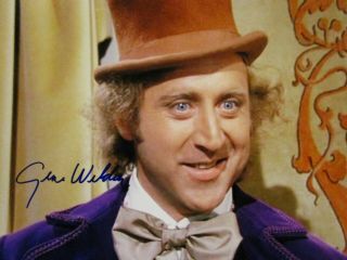Gene Wilder Willy Wonka With Autograph Signed Great Photo