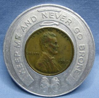 Keep Me And Never Go Broke Encased 1950 Penny - Save At The Rexall One Cent