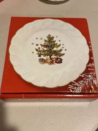 (set Of 4) Nikko Happy Holidays Christmas Tree Salad/dessert Plates Née