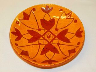Vintage 1980 Redware Pottery Plate Lester Breininger Robesonia Pa 7 " Tulips