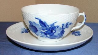 Royal Copenhagen Braided Blue Flower Cup & Saucer 10/8269 3 Avail 1st Qual.
