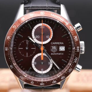 Authentic Tag Heuer Carrera Brown Cal 16 Ref Cv2013 - 3 41mm,  Th_945984