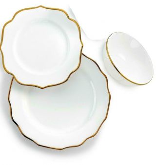 Lenox Contempo Luxe Gold 3 Piece Bone China Dinnerware Set