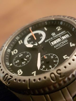 Revue Thommen Airspeed Titanium Automatic Chronograph Watch Valjoux 7750 Swiss✈ 4