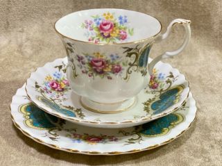 Vintage Royal Albert Bone China Trio: Tea Cup,  Saucer,  & Tea Plate Berkeley Rose