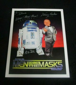 Kenny Baker " R2 - D2 " Signed Autograph 8x10 Photo Star Wars Men Behind The Mask