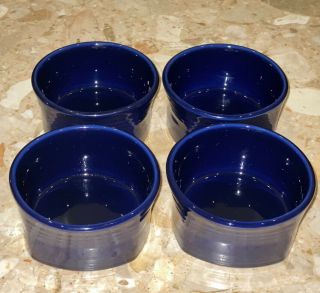 Fiesta Ware Set Of 4 Cobalt Square Bowl Soup Homer Laughlin 5.  25x2.  75”