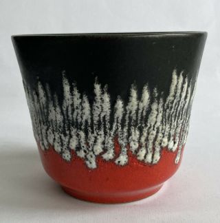 Vtg Bay Keramik Fat Lava W German Art Pottery Flower Pot Planter Vase Mcm
