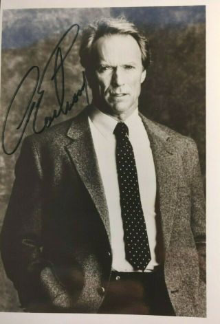 Clint Eastwood 5x7 " Signed 1980s B/w Publicity Photo