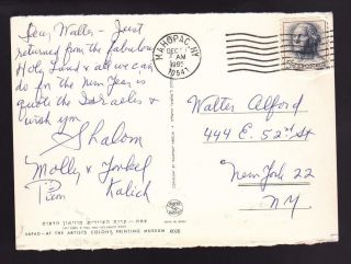 Molly Picon (d.  1992) Signed Post Card Postcard Autographed Yiddish Actress Psa