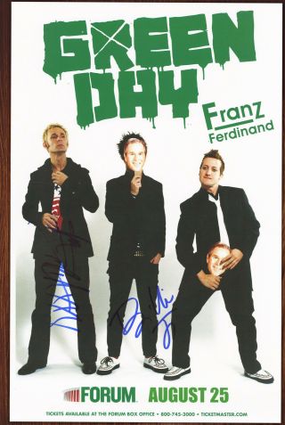 Green Day Autographed Concert Poster Billie Joe Armstrong,  Mike Dirnt