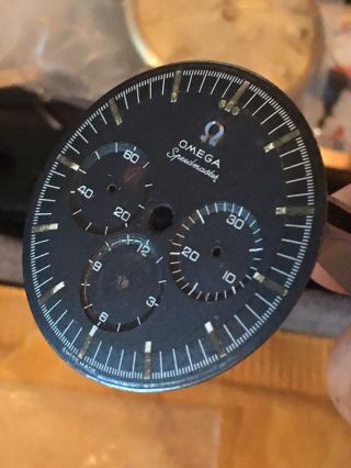Scarce Vintage Omega Speedmaster Chronograph Matte Black Pre Moon Dial