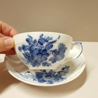 Royal Copenhagen Blue Flowers Braided Curved Cup Saucer 10 / 1551 A