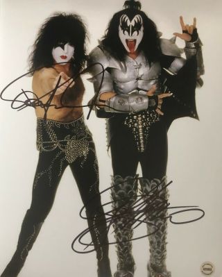 Gene Simmons & Paul Stanley Hand Autographed Signed " Kiss " 8 " X 10 " Photograph
