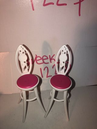 2009 Mattel Barbie Glam Vacation Beach Dollhouse Replacement Bar Chairs