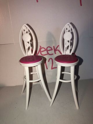 2009 Mattel Barbie Glam Vacation Beach Dollhouse Replacement Bar Chairs 2