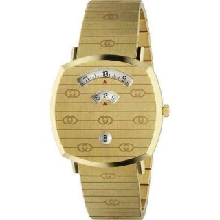 Gucci Grip Ya157403 Gold - Tone Stainless Steel Bracelet 35mm Unisex Watch