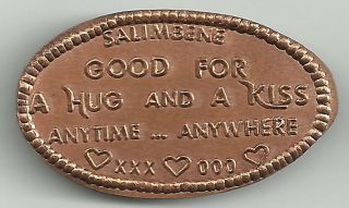Good For A Hug And Kiss Elongated Penny - Copper