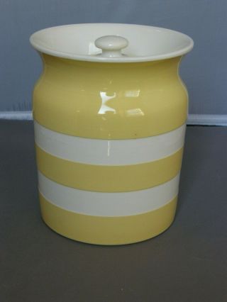 Storage Jar W Lid - Yellow Cornishware - T.  G.  Green Pottery - England - Pre - 1968 - 6 1/4 "