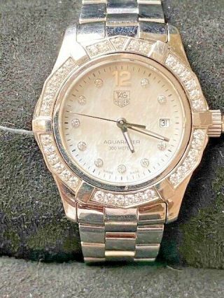 Tag Heuer Aquaracer Diamond Ladies Wristwatch 27mm Waf1416.  Ba0813