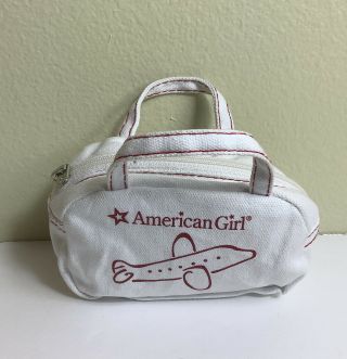 American Girl Travel Set Duffle Bag Only White Canvas For 18” Doll From Book Set