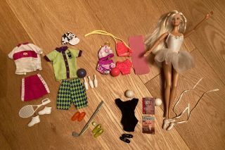 Barbie Doll With Jointed Arms,  Sports Clothing And Accessories,  Exc