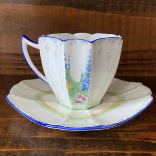 Shelley Queen Anne My Garden Demitasse Duo Cup And Saucer