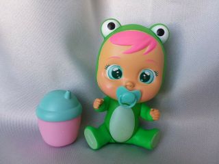 Cry Babies Magic Tears Mini Dolls Fibi Frog With Bottle