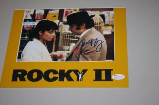 Rocky Burt Young " Paulie " Signed 8x10 Photo " Rocky Ii " W/shire & Stallone Jsa