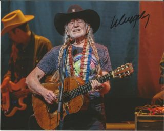 Country Music Legend Willie Nelson Signed 8x10 On The Road Again Crazy Shotgun