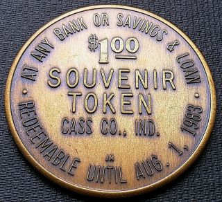 1983 Cass County Indiana $1 Souvenir Token - Ironhorse Festival