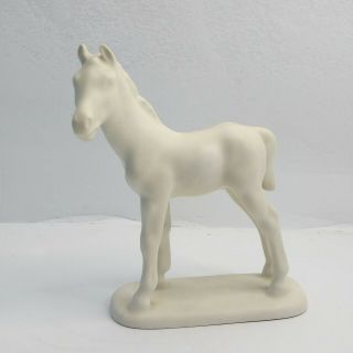 Vintage Porcelain White Horse With Stand Signed Germany